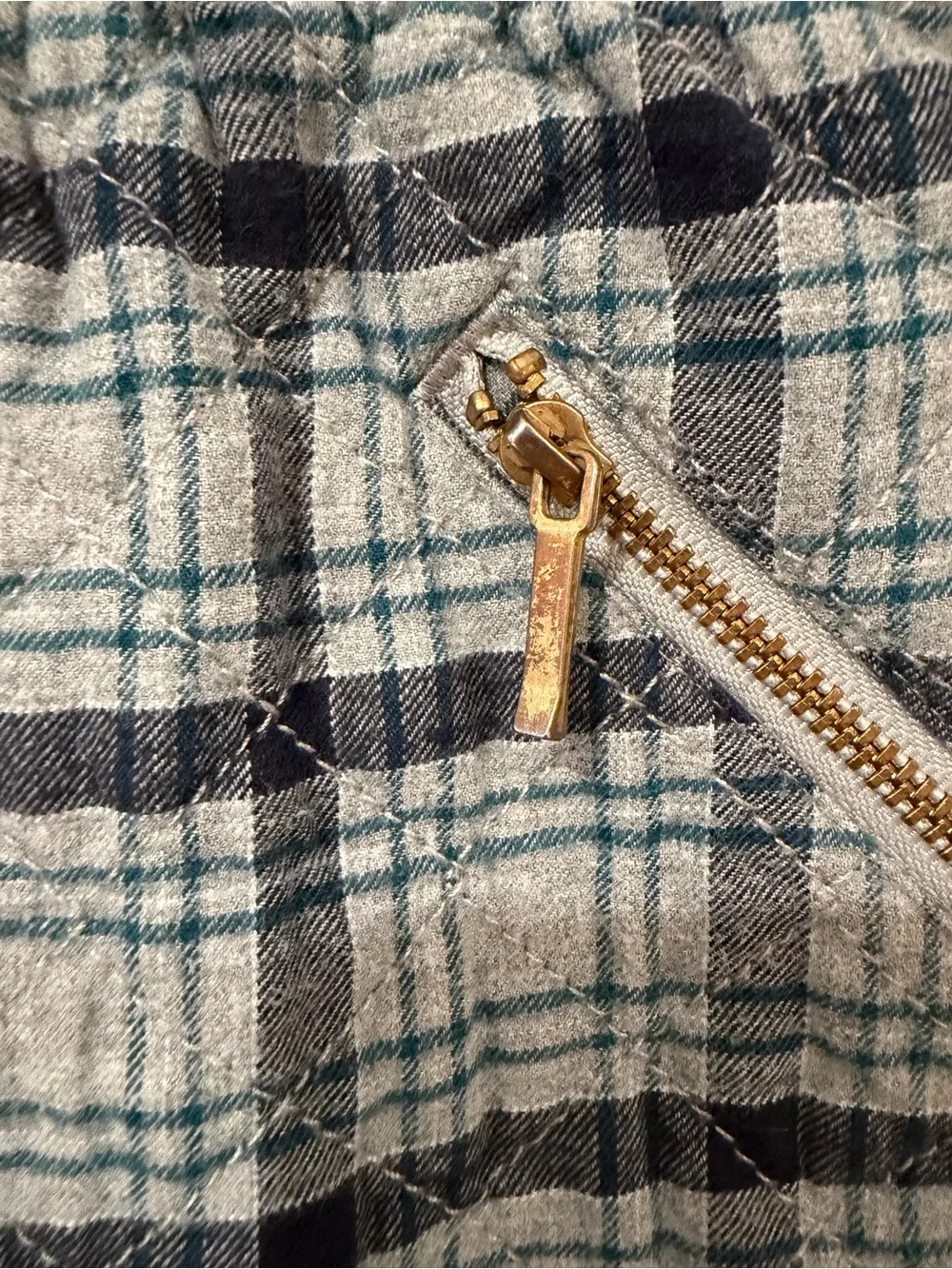 Janie and Jack Quilted Plaid Skirt in Gray and Navy
